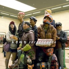 玻璃鋼人物雕塑，玻璃鋼廣場雕塑