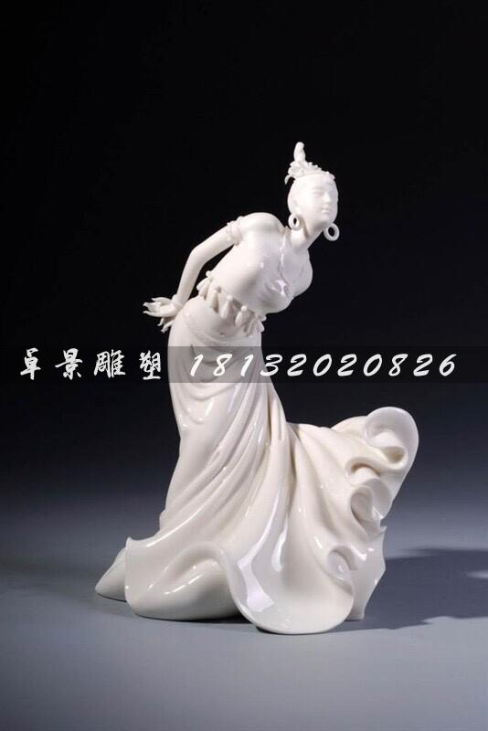美女跳舞石雕，漢白玉美女雕塑