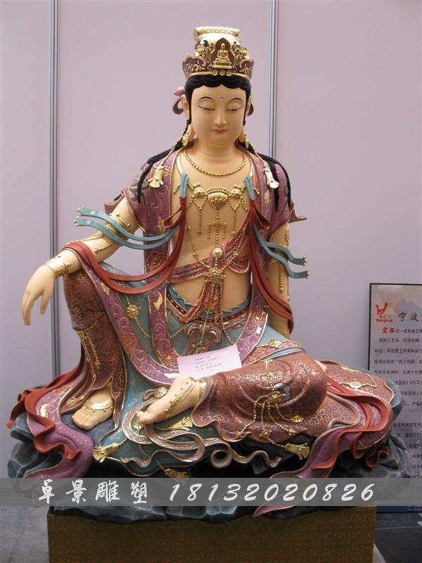 玻璃鋼觀音雕塑,坐式觀音菩薩玻璃鋼雕塑