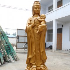 銅雕送子觀音雕塑，銅雕觀音雕塑