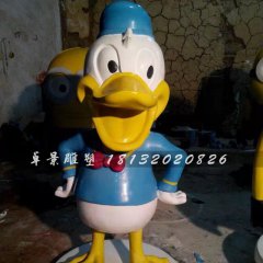 玻璃鋼唐老鴨雕塑，玻璃鋼卡通雕塑