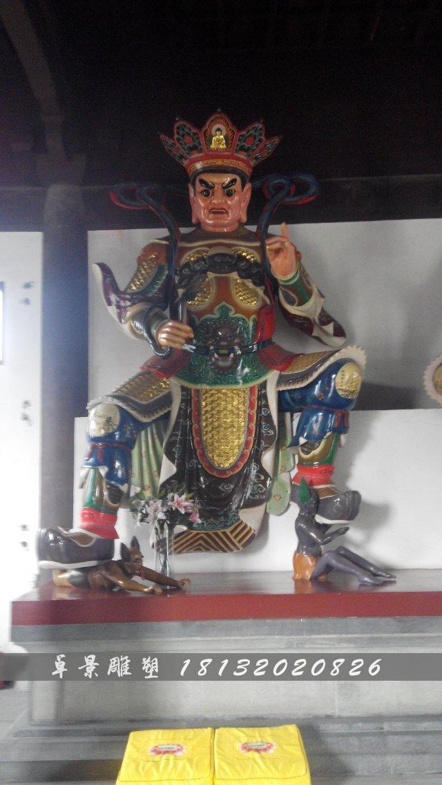 玻璃鋼四大天王雕塑，彩繪四大天王玻璃鋼雕塑 (2)