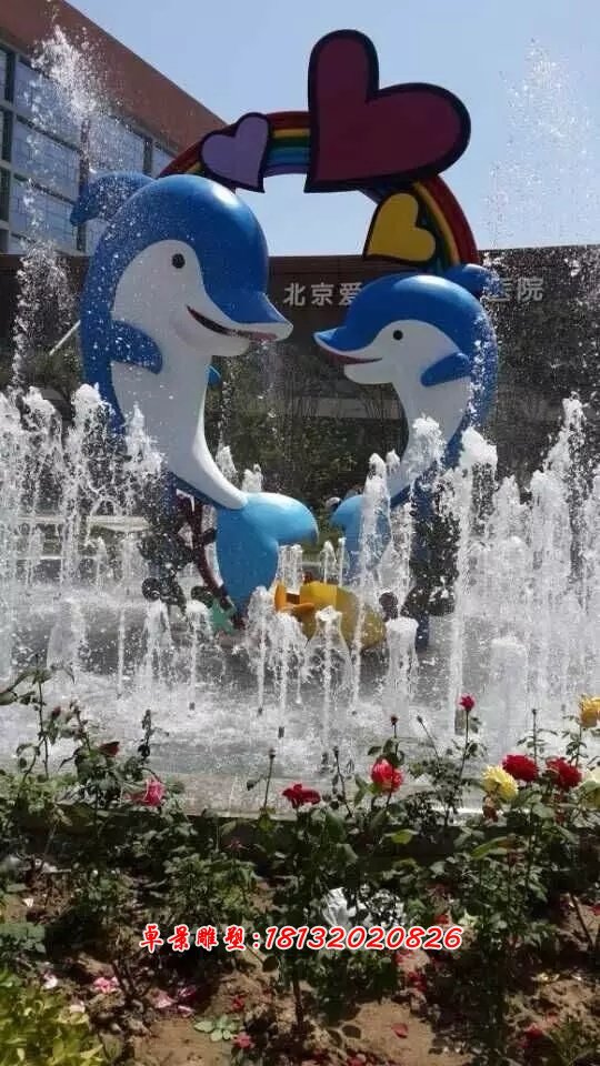 玻璃鋼海豚雕塑，仿真海豚雕塑
