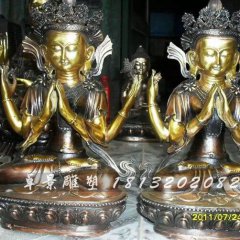 銅佛像，銅無量壽佛雕塑