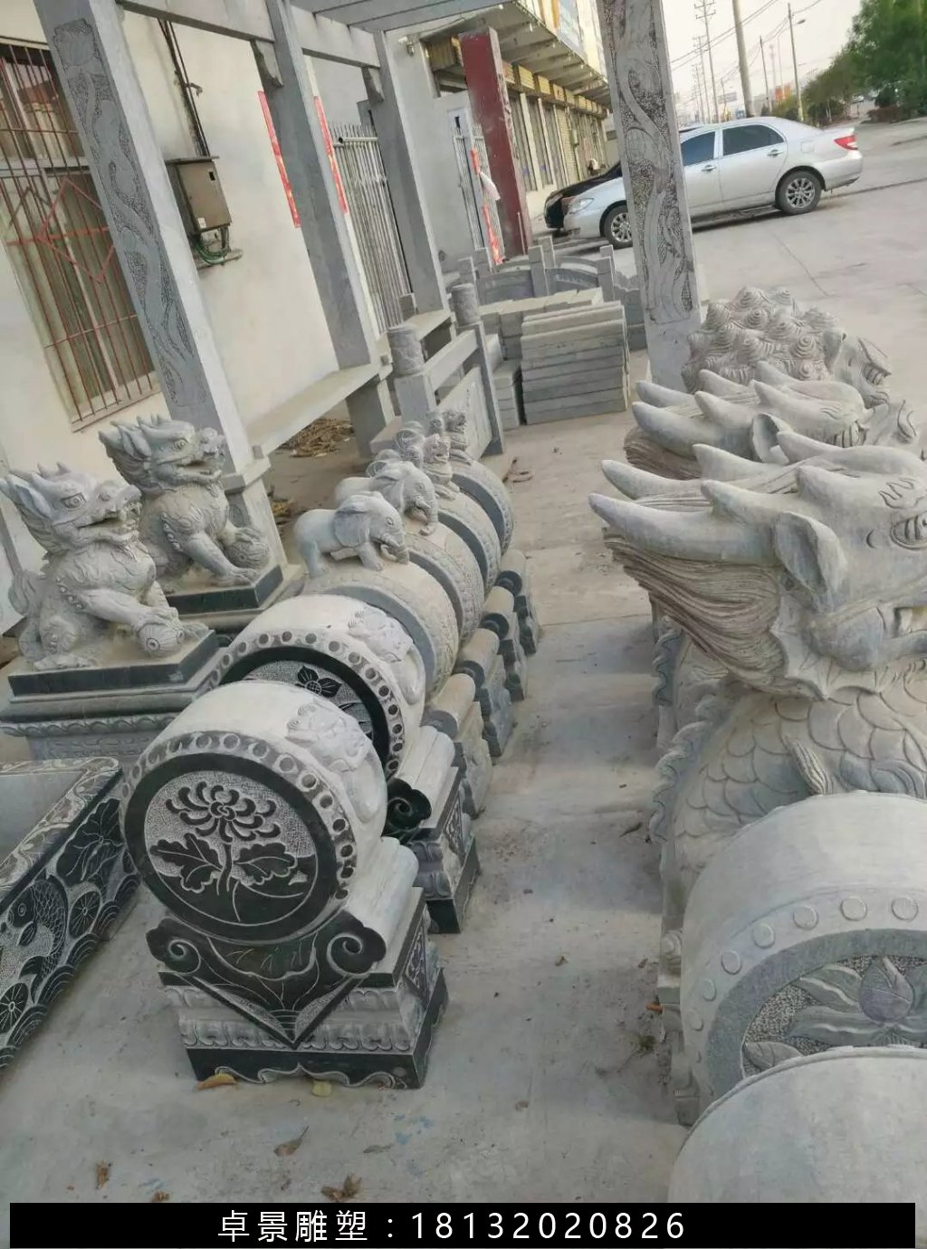 石抱鼓，石門墩，仿古石門墩 (2)
