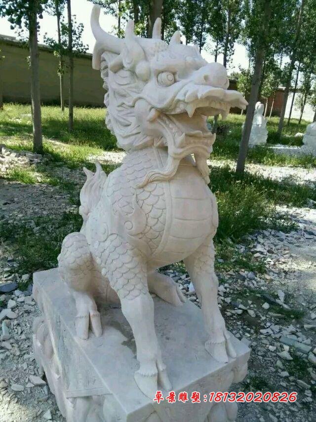 麒麟石雕，精雕麒麟雕塑 (2)