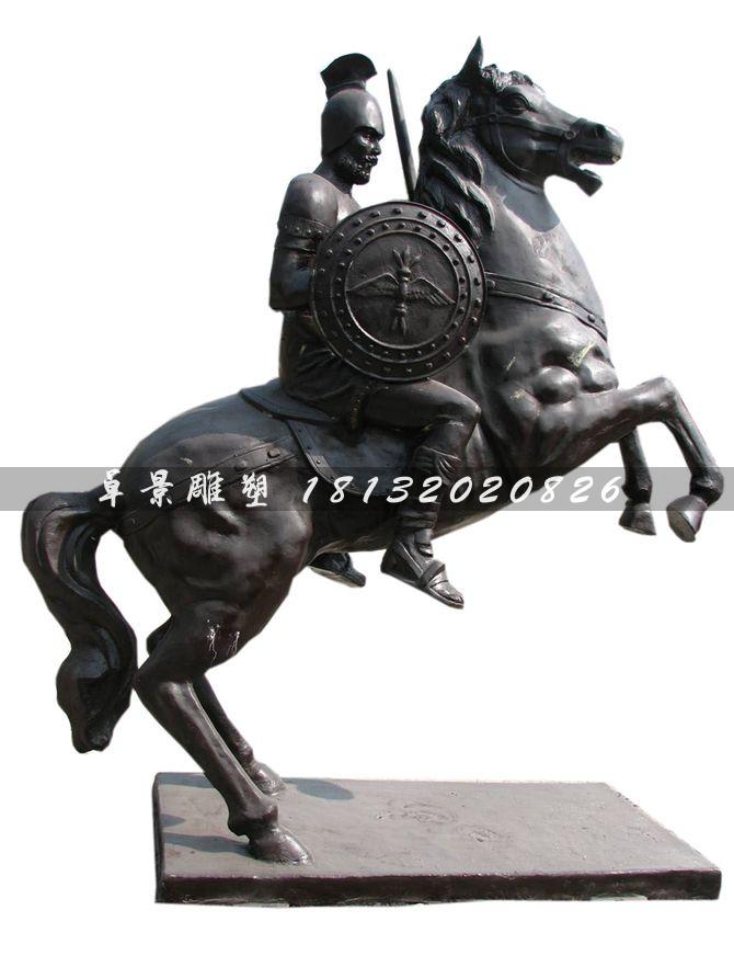 西方古典戰(zhàn)士銅雕，廣場古典人物雕塑