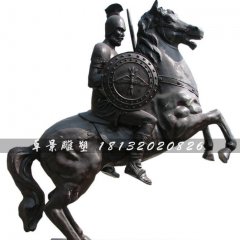 西方古典戰(zhàn)士銅雕，廣場古典人物雕塑