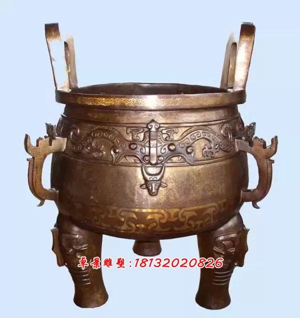 銅圓鼎雕塑，鑄銅圓鼎雕塑 (1)