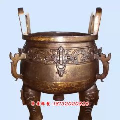 銅圓鼎雕塑，鑄銅圓鼎雕塑