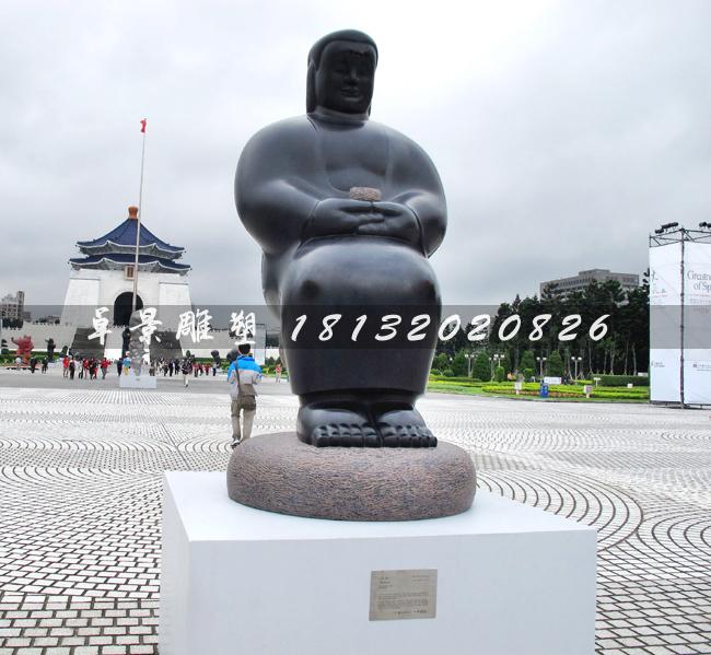 抽象石雕人，公園小品石雕