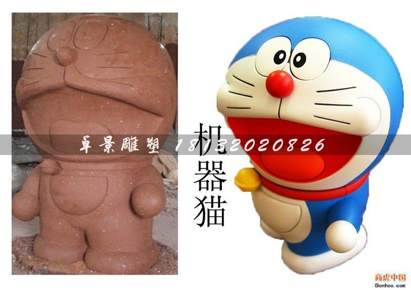 仿真機(jī)器貓雕塑，玻璃鋼機(jī)器貓雕塑
