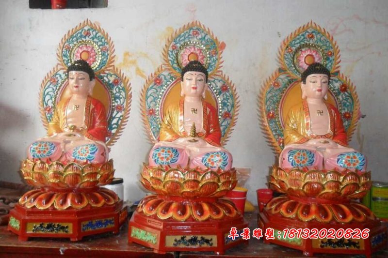 玻璃鋼東方三圣雕塑，玻璃鋼東方三圣
