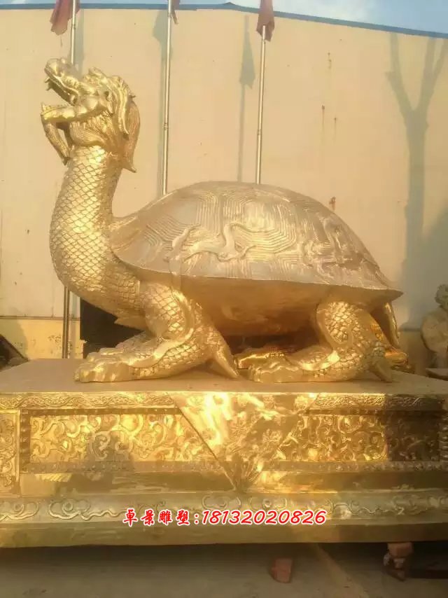 銅雕龍龜?shù)袼?，鑄銅龍龜