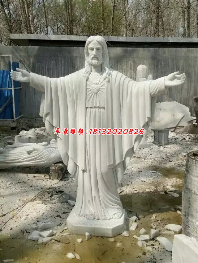 耶酥石雕，漢白玉耶酥石雕