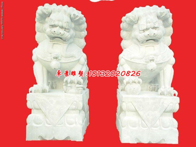 獅子石雕，漢白玉北京獅石雕