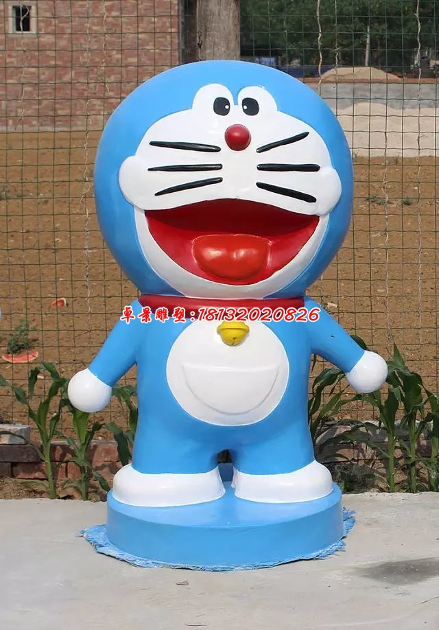 玻璃鋼機(jī)器貓雕塑，玻璃鋼卡通雕塑 (2)