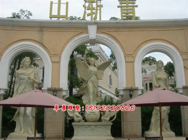 天使石雕,漢白玉天使雕塑