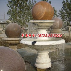 風(fēng)水球石雕，漢白玉風(fēng)水球