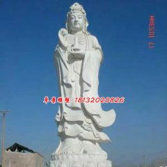 觀音菩薩石雕，漢白玉觀音菩薩雕塑，立式觀音菩薩雕塑