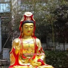 觀音菩薩銅雕，彩繪觀音菩薩雕塑