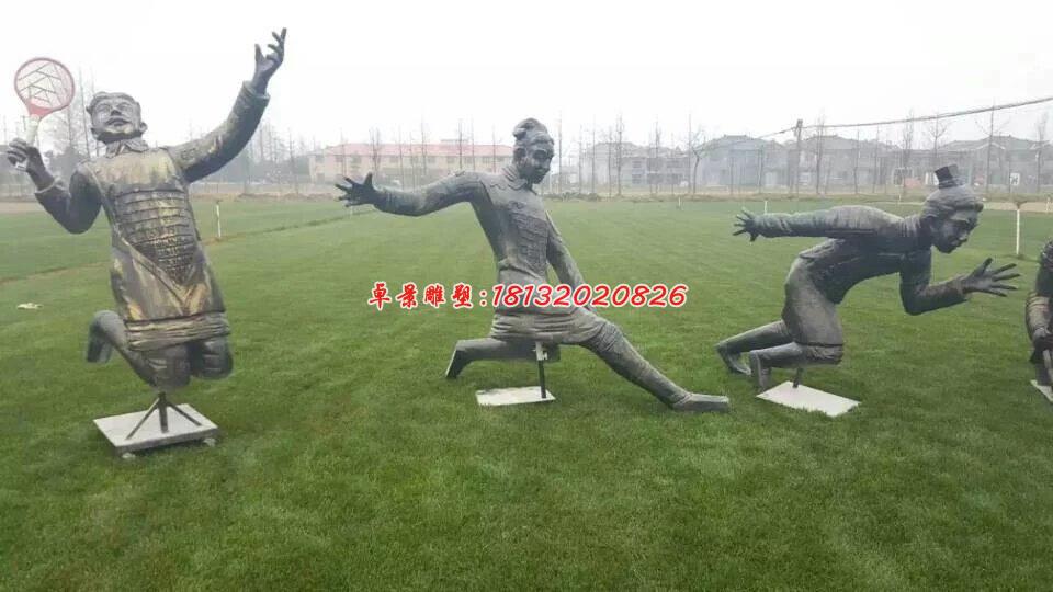 玻璃鋼兵馬俑雕塑，玻璃鋼仿銅人物雕塑 (1)