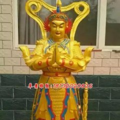 銅雕韋陀，韋陀菩薩彩繪雕塑