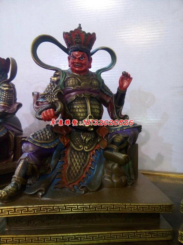 四大天王銅雕，銅雕彩繪雕塑 (1)