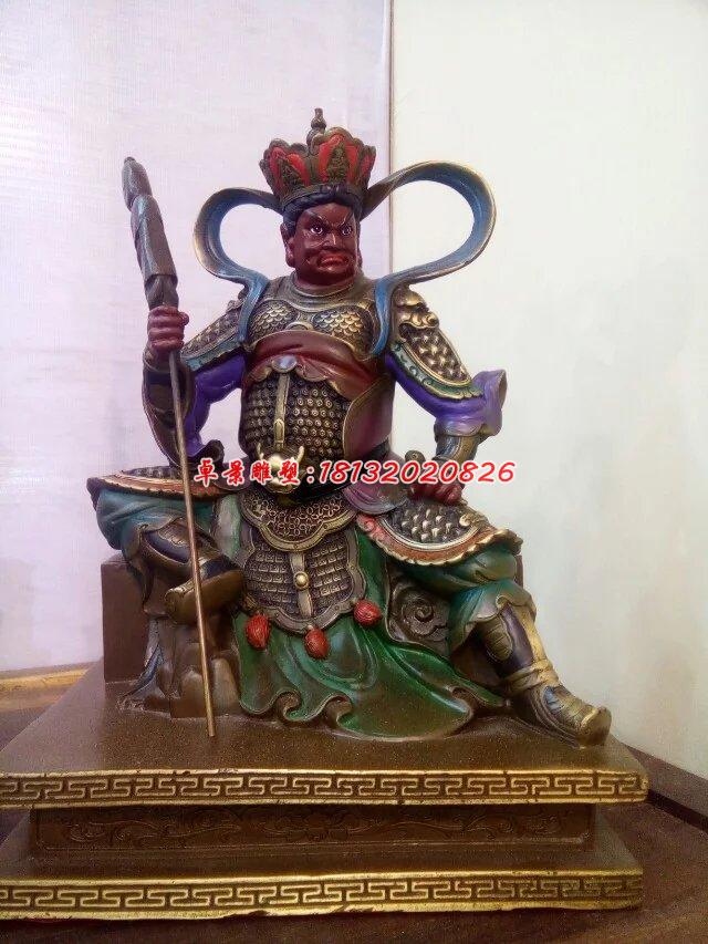 四大天王銅雕，銅雕彩繪雕塑 (3)