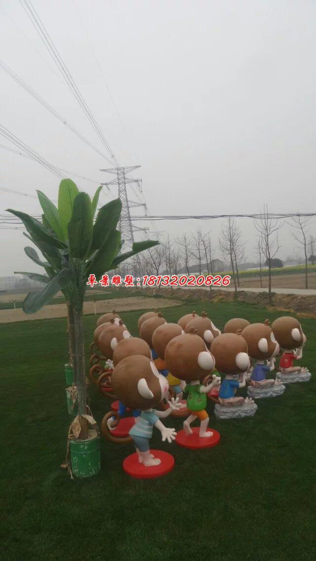 玻璃鋼小猴子雕塑，卡通動(dòng)物雕塑(1)