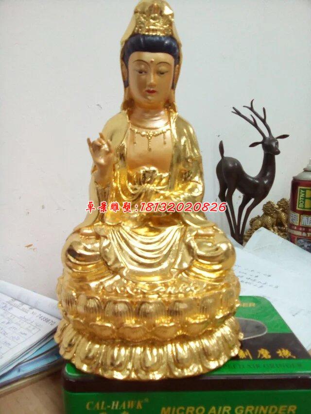 觀音銅雕，貼金觀音銅雕塑