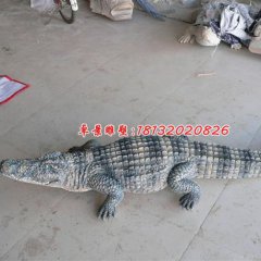 玻璃鋼鱷魚雕塑，玻璃鋼仿真雕塑