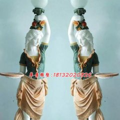漢白玉石燈，西方人物石燈雕塑
