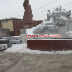 石雕獅子，大理石西洋獅雕塑