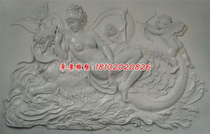 石浮雕，西方美女石浮雕