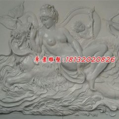 石浮雕，西方美女石浮雕
