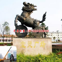 銅雕麒麟，廣場動物雕塑