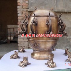 地動(dòng)儀銅雕，仿古銅雕