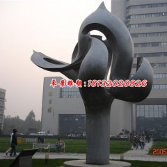 抽象花朵銅雕，校園銅雕塑