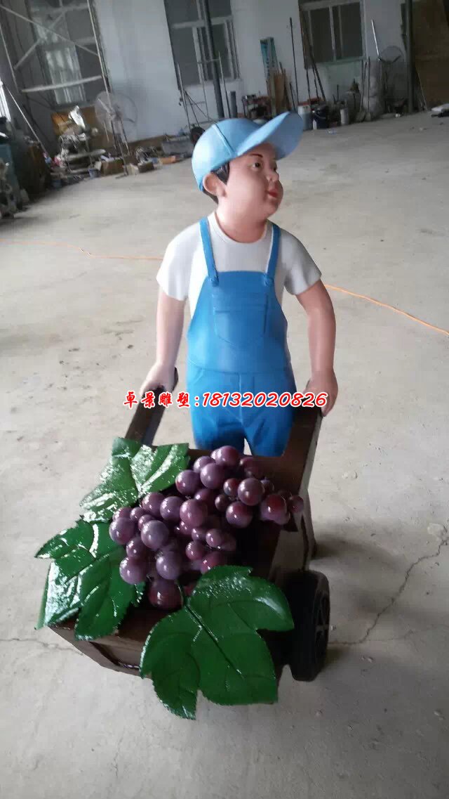 玻璃鋼摘葡萄雕塑，玻璃鋼人物雕塑 (2)