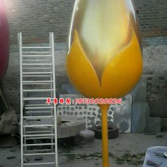 玻璃鋼高腳杯雕塑，玻璃鋼彩繪雕塑
