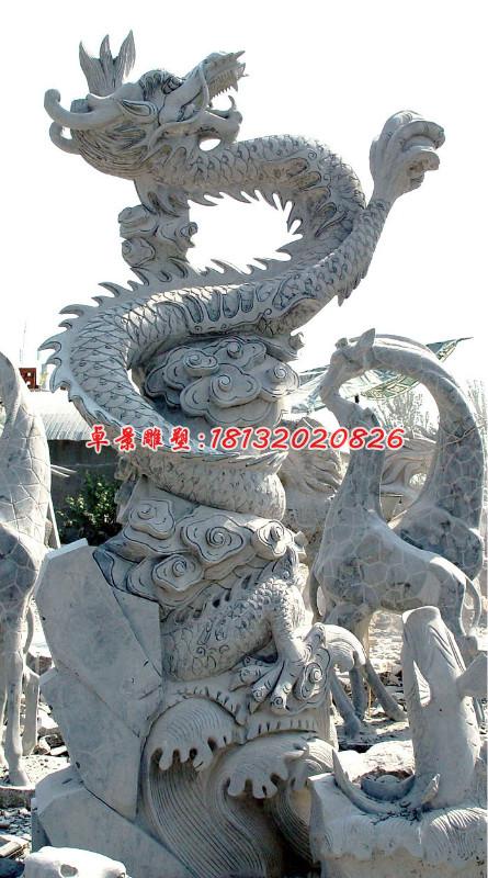石雕龍雕塑，大理石龍雕塑