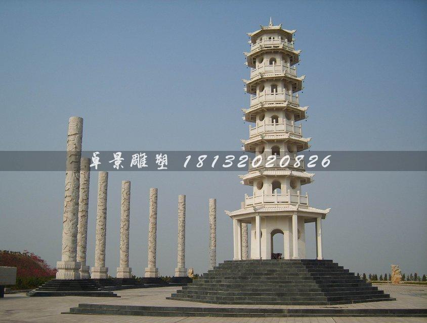 石塔，漢白玉石塔雕塑
