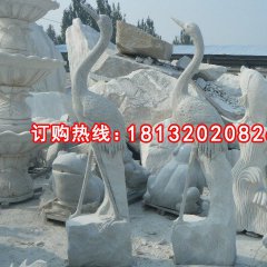 石雕仙鶴，大理石仙鶴雕塑