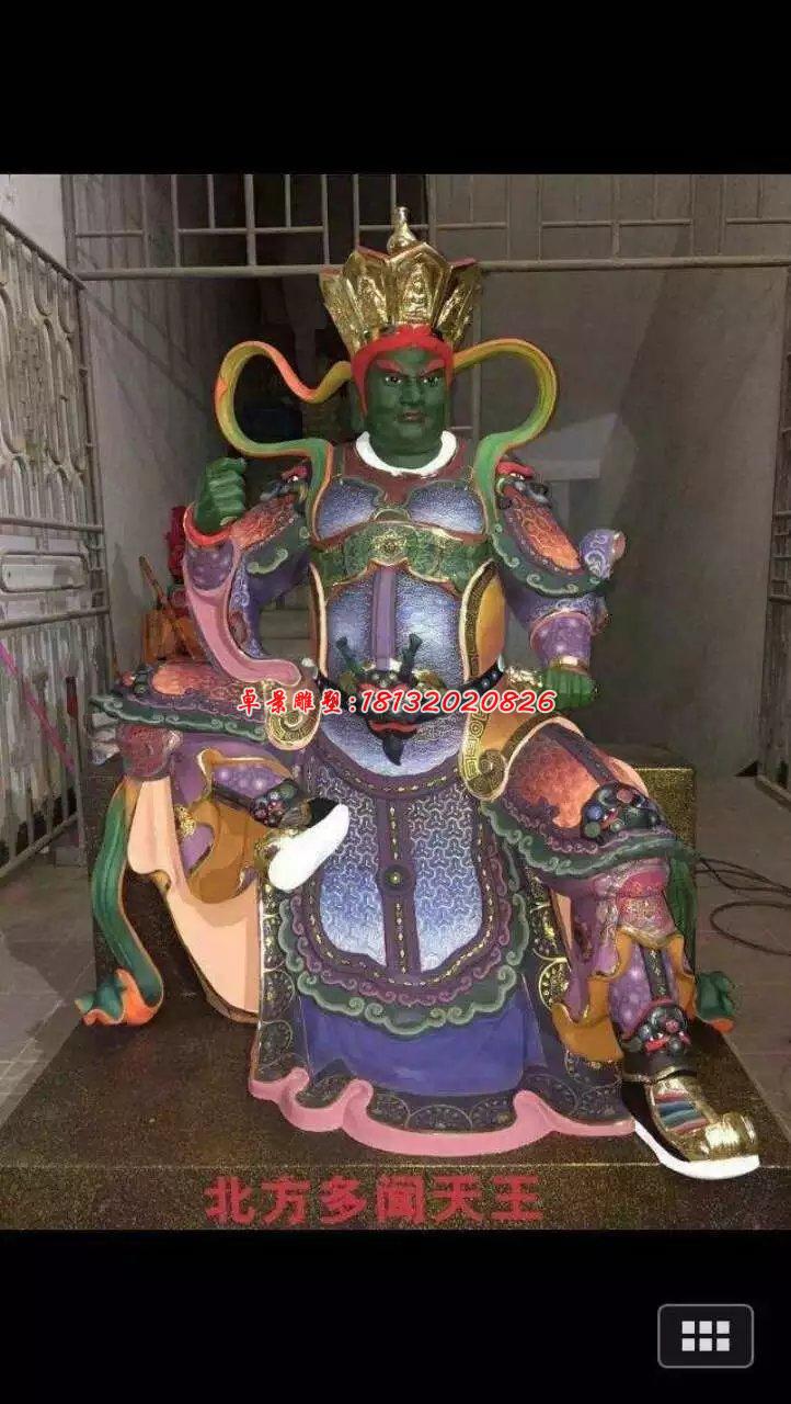 玻璃鋼四大天王雕塑，玻璃鋼彩繪神仙雕塑 (2)