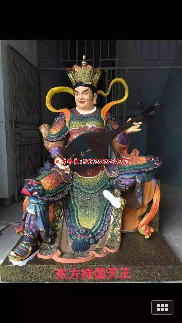 玻璃鋼四大天王雕塑，玻璃鋼彩繪神仙雕塑 (4)
