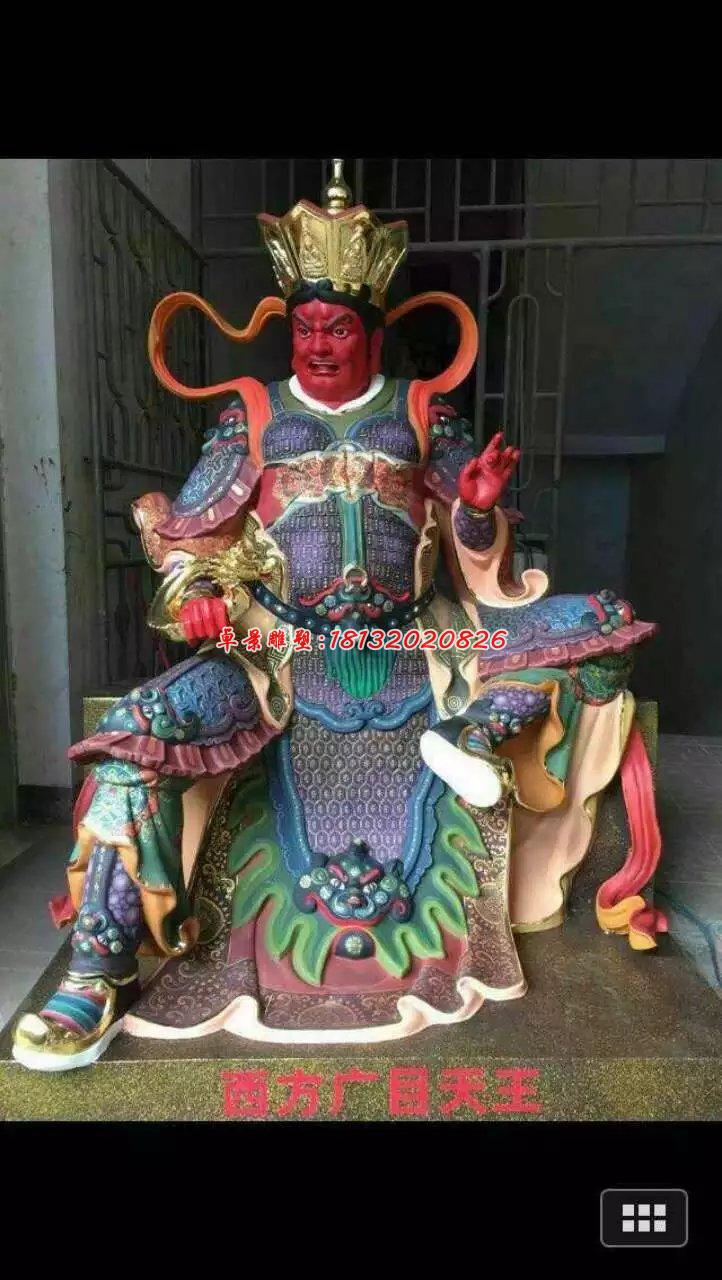 玻璃鋼四大天王雕塑，玻璃鋼彩繪神仙雕塑 (3)