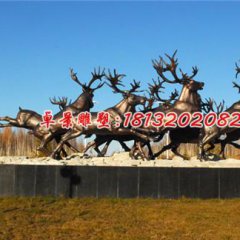 群鹿銅雕，小鹿銅雕