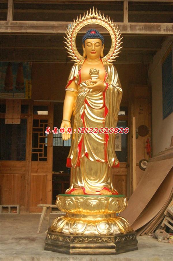玻璃鋼如來佛雕塑，彩繪玻璃鋼佛像