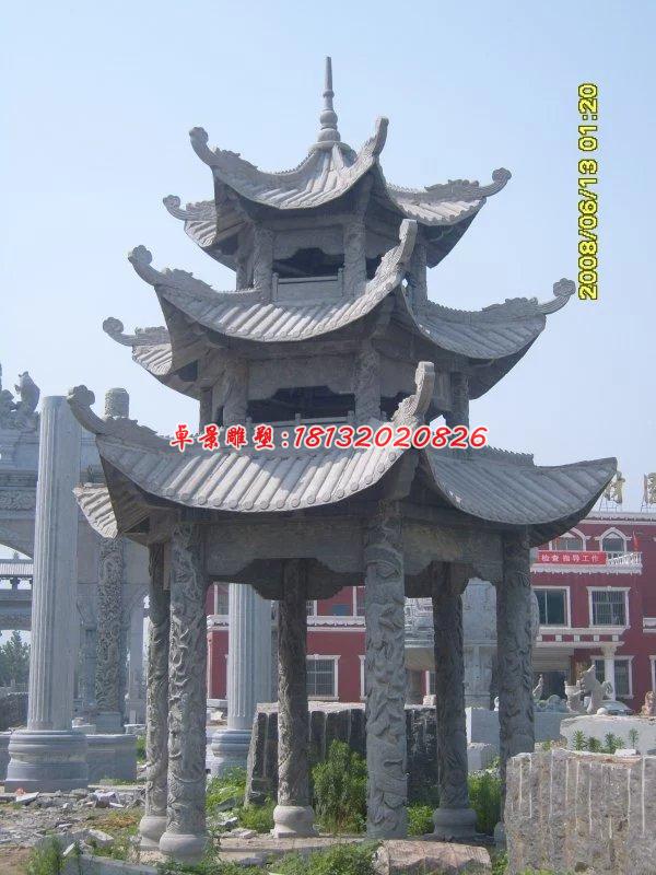 石雕涼亭，三層青石涼亭